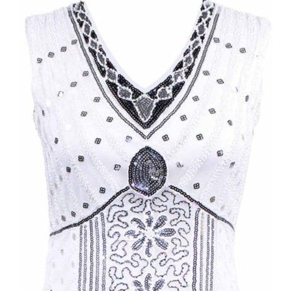NWT: 1920's Gatsby Flapper Dress - Fully Fringed & Beaded - Picture 2 of 7